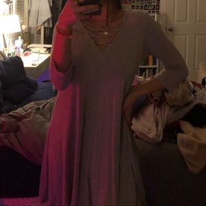 CROSSOVER GREY T-SHIRT DRESS